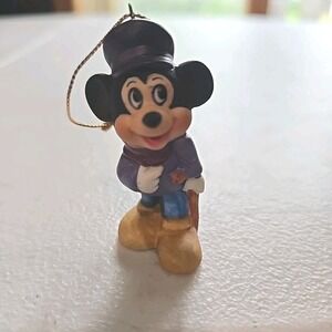 A Christmas Carol Mickey Mouse Tiny Tim Porcelain Christmas Ornament 2.5" Japan